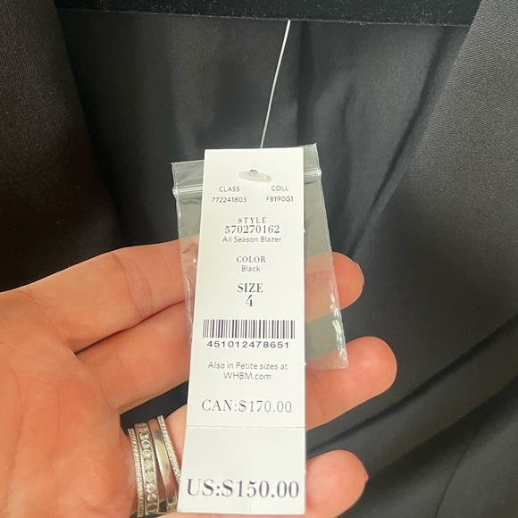 White House Black Market - Black - All Season Blazer Jacket - Size 4 - NEW - Picture 3 of 13